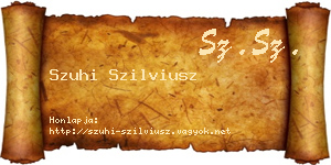 Szuhi Szilviusz névjegykártya